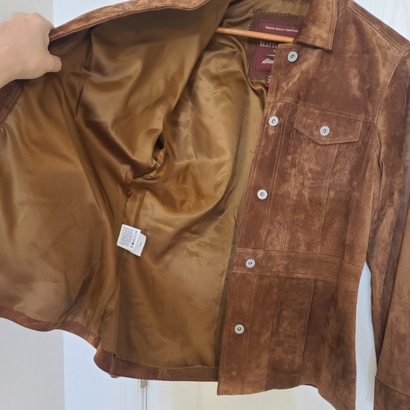 Eddie Bauer | 100% Suede Jacket and Suede Maxi Skirt Set Seattle Suede Washable - Picture 12 of 16